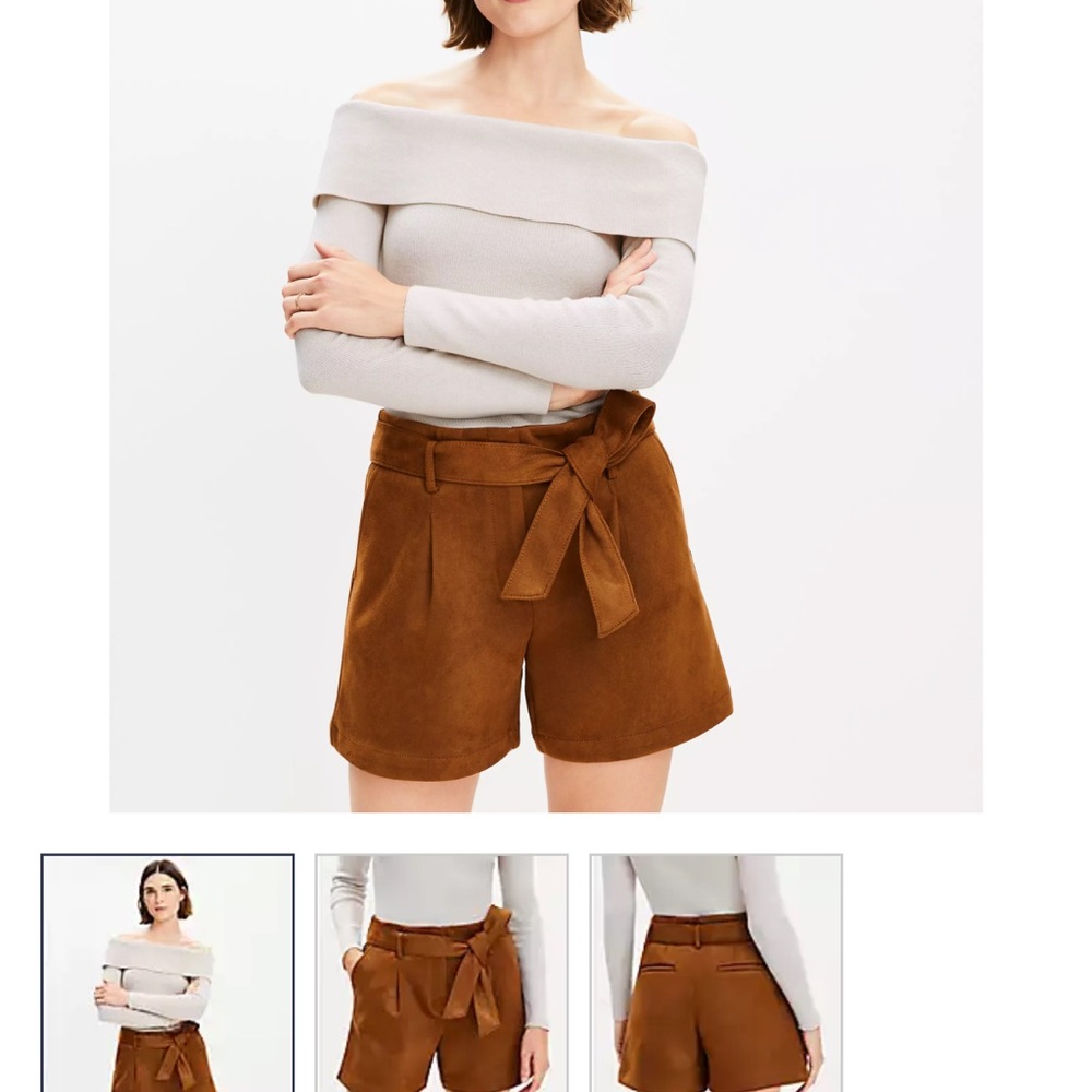 LOFT Rich Brown Suede Skirt